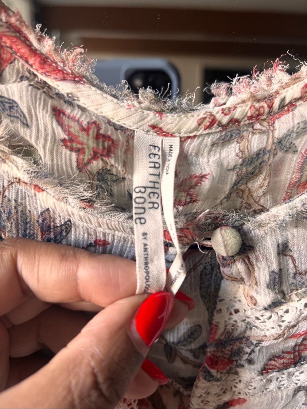 ANTHROPOLOGIE | feather and bone | Elena lace sheer tip| size 12 - Picture 4 of 5